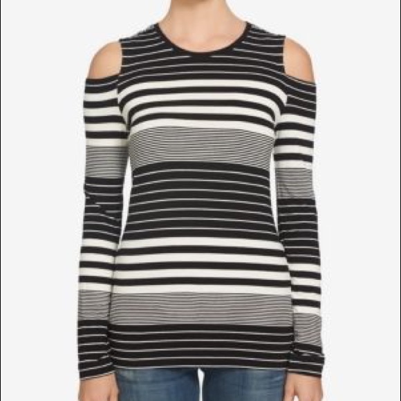 1. State Tops - 1. State | cold shoulder striped long sleeve top S